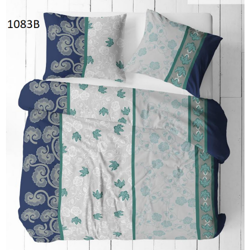 Pościel FLANELOWA Ciepła i polska- Elegancki niebieski 1083B